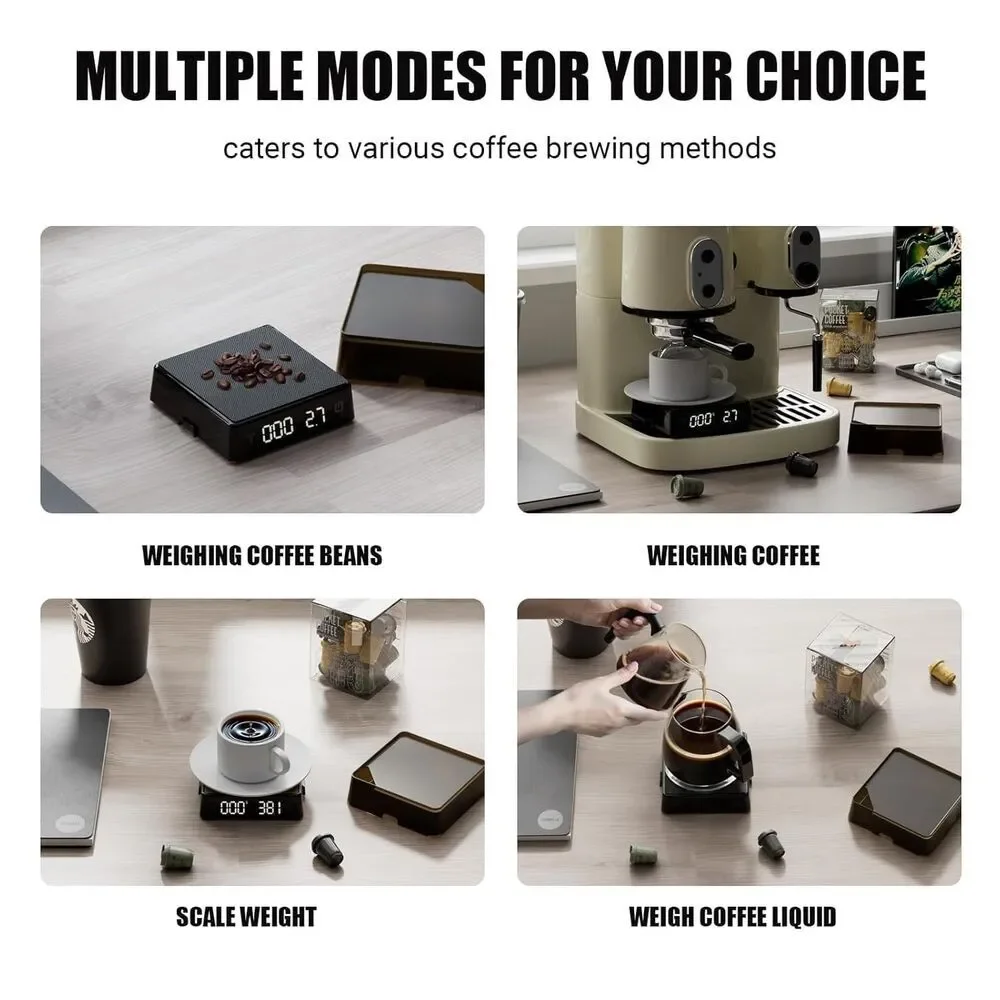 Coffee Scale with Timer - Espresso Scale with Timer Mini Rechargeable Portable